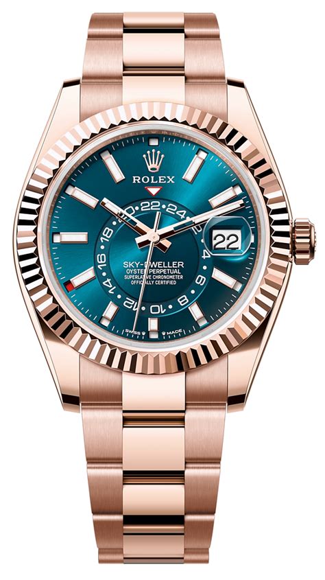 rolex skydweller rose gold blue dial|rolex sky dweller blue price.